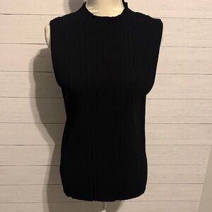 Classic Black Sleeveless Ribbed Tank Top
